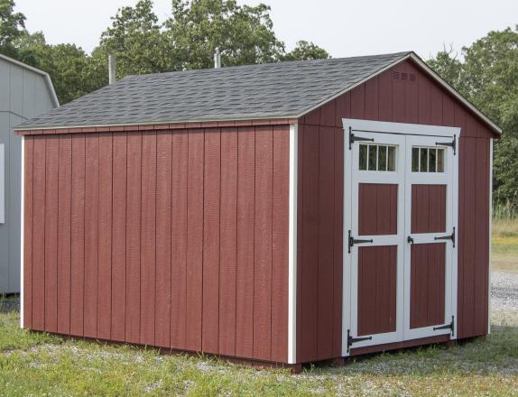 10x12 Madison Series Peak Storage Shed with Red LP Smart Side