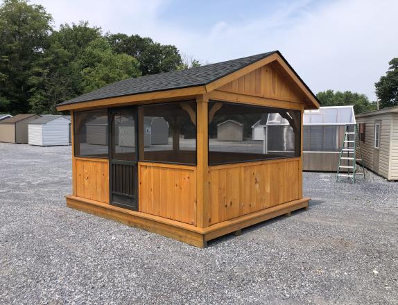 et-9017 12x14 wood peak roof pavilion wth floor