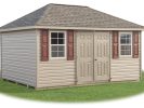 Hip Style Sheds - vinyl siding