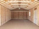 14x32 Peak Single-Car Garage With Twilight Blue Vinyl Siding, White Overhead Door, Black Shutters, and Shingle Roof